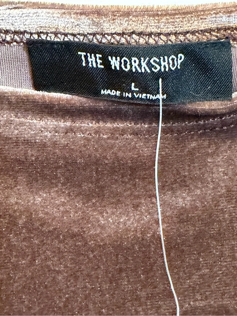 The Workshop Brown Velvet Sleeveless Tank Top Size Large NWT Soft Stretch - Picture 2 of 7
